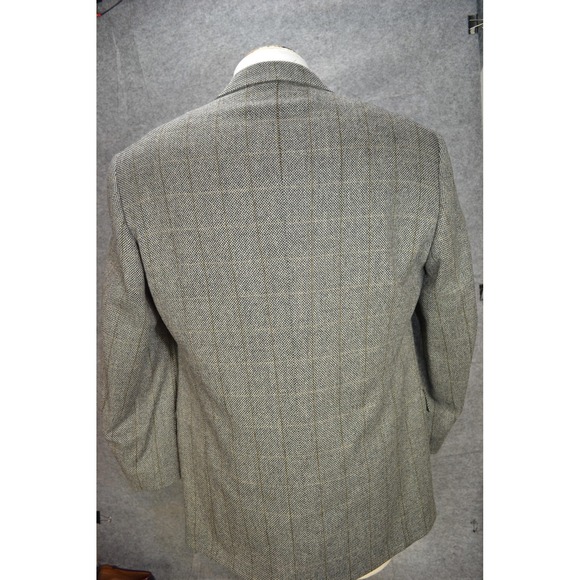 Lubiam 1911 Cashmere Mens 44L Blazer Gray Check Wool Italy Sport Coat Luxury LBM - Picture 4 of 16